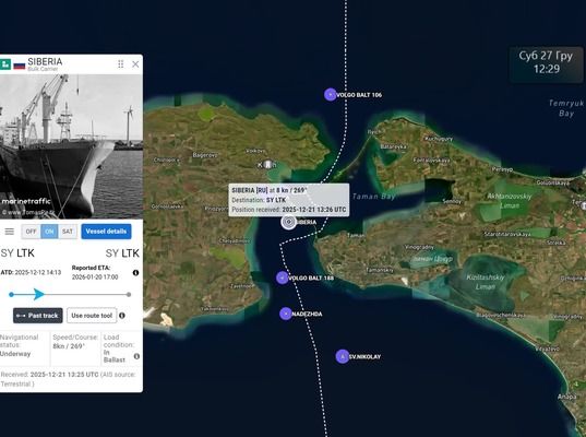 Российский балкер вновь вывез украденное украинское зерно из Крыма