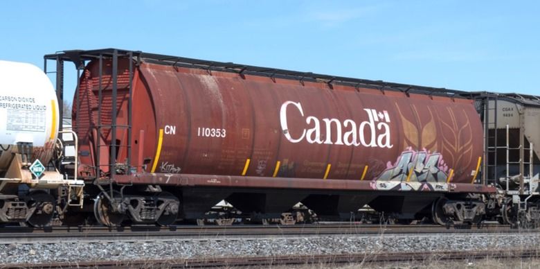 Канадская железная дорога CN установила рекорд перевозок зерна: более 32 млн тонн за год